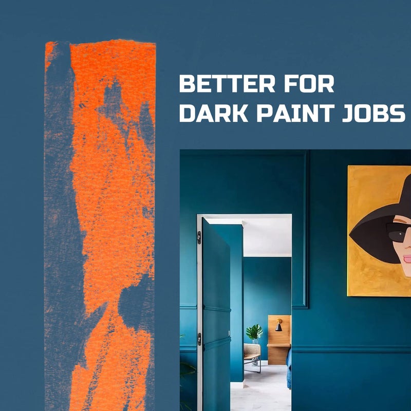 Lichamp Wide Orange Painters Tape 2 inch, 1pc Medium Adhesive Orange Masking Tape, 1.95 inches x 55 Yards (Pack of 2) - Image 3